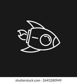Rocket Ship Icon Space Travel, Launch, Startup And Innovation Symbol