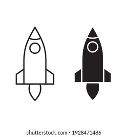 Rocket ship icon in trendy design