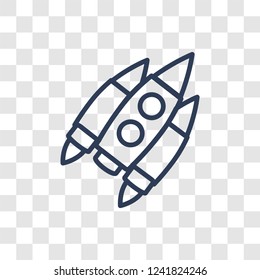 Rocket ship icon. Trendy linear Rocket ship logo concept on transparent background from ASTRONOMY collection