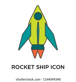 Rocket ship icon vector isolated on white background for your web and mobile app design, Rocket ship logo concept