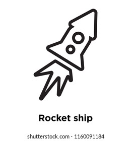 Rocket Ship Icon Vector Isolated On White Background, Rocket Ship Transparent Sign