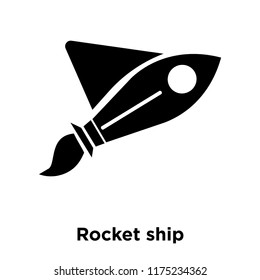 Rocket ship icon vector isolated on white background, logo concept of Rocket ship sign on transparent background, filled black symbol