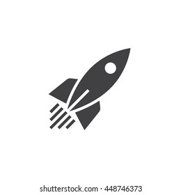 Rocket Ship Icon Vector, Solid Logo, Pictogram Isolated On White, Pixel Perfect Illustration