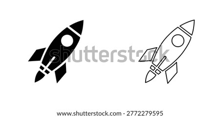 Rocket Ship Icons – Space Exploration and Innovation Vector Illustration