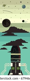 Rocket ship illustration