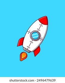 Rocket ship illustration. Rocket ship icon.