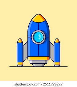 Ilustración de la nave cohete. Ilustración de la nave espacial.