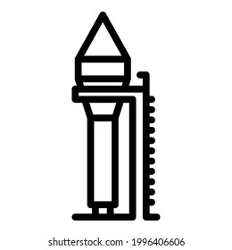 Rocket ship launch icon. Outline Rocket ship launch vector icon for web design isolated on white background