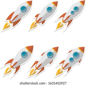 rocket ship launch space voyager set