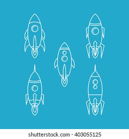 rocket ship launch theme vector art illustration