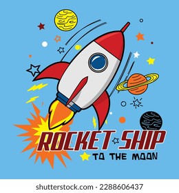 Rocket Ship on the Moon Design