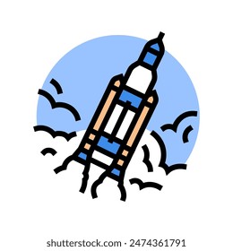 rocket ship progress color icon vector. rocket ship progress sign. isolated symbol illustration