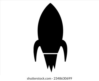 Rocket ship silhouette vector art