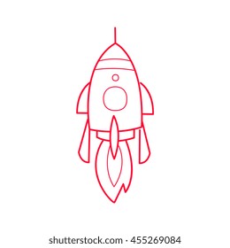 Rocket Ship Simple Contour Drawing