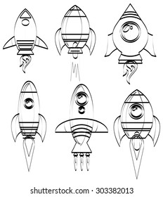Rocket ship Sketches - Illustration