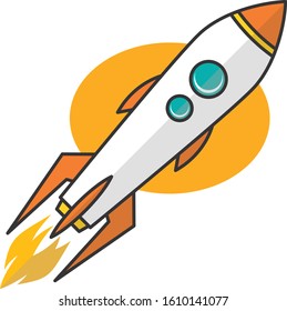 rocket ship space travel science vector art illustration