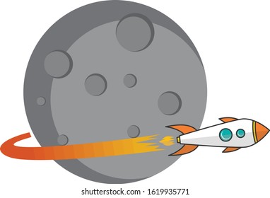 rocket ship space travel science vector art illustration