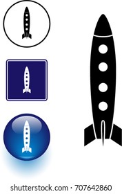 signo y botón del símbolo del buque cohete