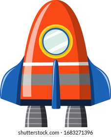 Rocket ship toy on white background illustration