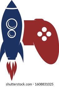 rocket ship turbo video game console joystick vector art illustration