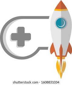 rocket ship turbo video game console joystick vector art illustration