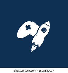 rocket ship turbo video game console joystick vector art illustration