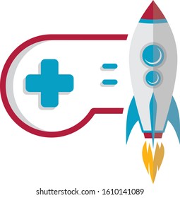 rocket ship turbo video game console joystick vector art illustration