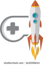 rocket ship turbo video game console joystick vector art illustration