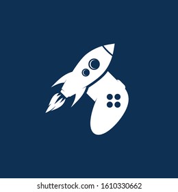 rocket ship turbo video game console joystick vector art illustration