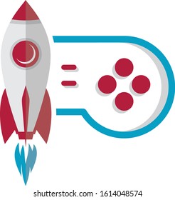 rocket ship turbo video game console joystick vector art illustration