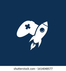 rocket ship turbo video game console joystick vector art illustration