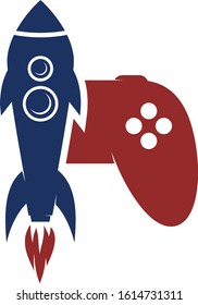 rocket ship turbo video game console joystick vector art illustration