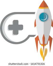 rocket ship turbo video game console joystick vector art illustration