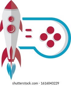 rocket ship turbo video game console joystick vector art illustration