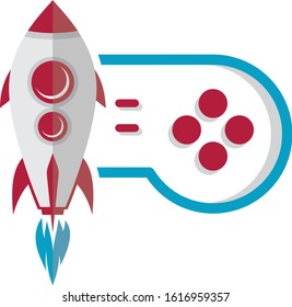 rocket ship turbo video game console joystick vector art illustration