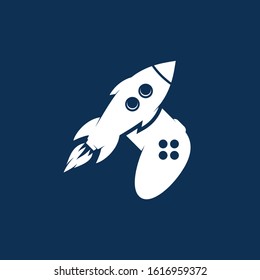 rocket ship turbo video game console joystick vector art illustration
