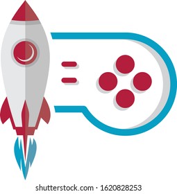 rocket ship turbo video game console joystick vector art illustration