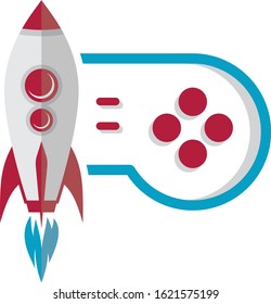 rocket ship turbo video game console joystick vector art illustration