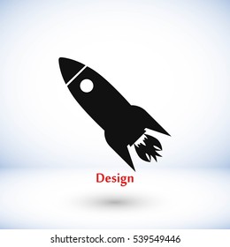 Rocket Ship vector, flat design best vector icon