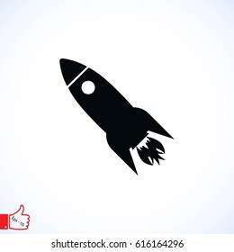 Rocket Ship vector, flat design best vector icon