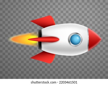 Rocket ship vector icon. Space travel rocket vehicle spaceship illustration