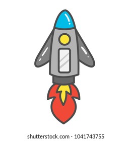  Rocket ship vector illustration.