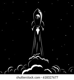 Rocket ship. vector illustration