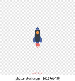 Rocket ship vector illustration. Space ship icon in flat style.