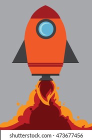 Rocket ship . Vector illustration ,space travel