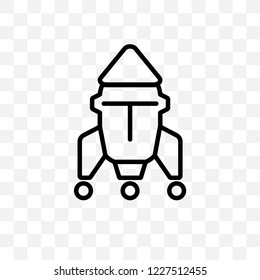 Rocket ship vector linear icon isolated on transparent background, Rocket ship transparency concept can be used for web and mobile