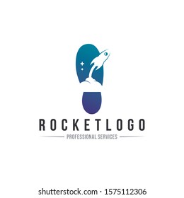 Rocket shoe vector logo template