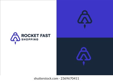 Rocket Shop logo and fast shop logo vector
