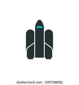 rocket with shuttle icon. Element of web icon with one color for mobile concept and web apps. Isolated rocket with shuttle icon can be used for web and mobile on white background
