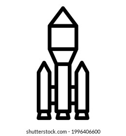 Rocket shuttle icon. Outline Rocket shuttle vector icon for web design isolated on white background